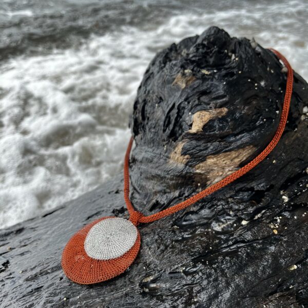 Taabeej Necklace - Red - Silver